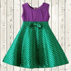 Mermaid Girls Green Shimmer Dress